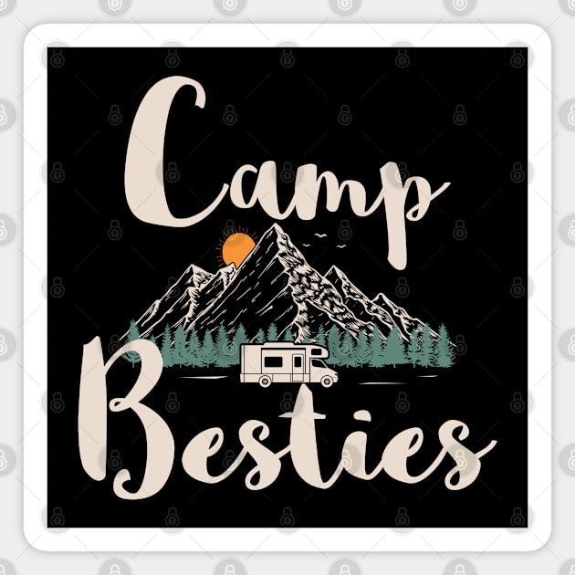 Camping | Camp Besties | Motorhome Camper Gift Magnet by Streetwear KKS